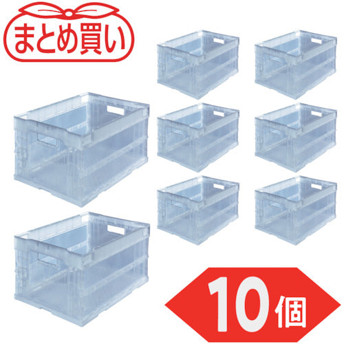 ＴＲＵＳＣＯ　【まとめ買い】オリコン　α折りたたみコンテナ　４０Ｌ　透明　１０個