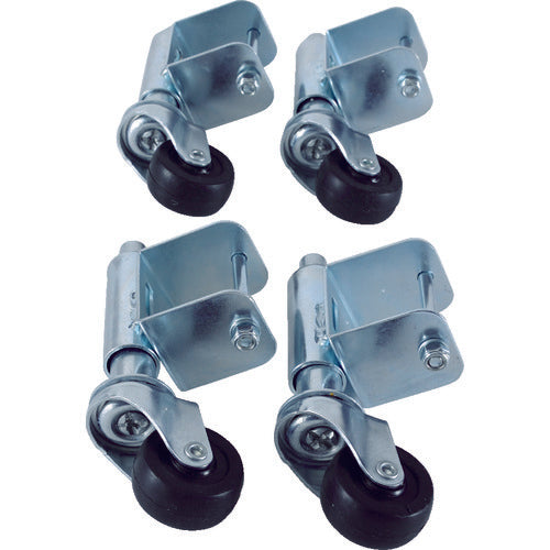 ＴＲＵＳＣＯ　１段２段用アルミ作業用踏台スプリングキャスター　４個１セット