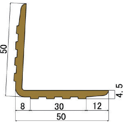 ＴＲＵＳＣＯ　軟質塩ビコーナーガード　幅５０ｍｍＸ長さ１ｍ　ライトブラウン