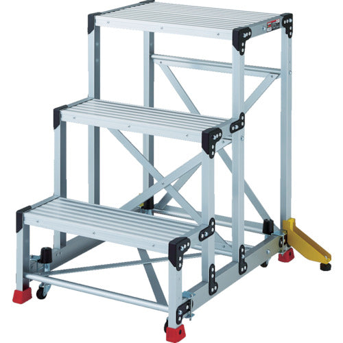 ＴＲＵＳＣＯ　ＴＳＦ型踏台　Ｈ９００　アウトリガー　ＭＧキャスター付