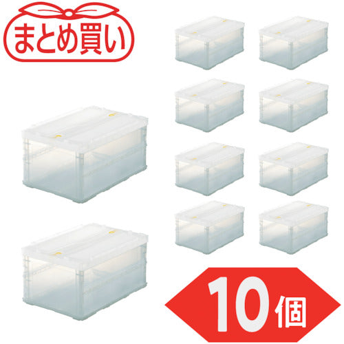 ＴＲＵＳＣＯ　【まとめ買い】オリコン　薄型折りたたみコンテナスケルコン　４０Ｌロックフタ付　　１０個
