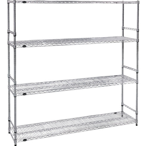 ＴＲＵＳＣＯ　ステンレス製メッシュラック　Ｗ１８２４ＸＤ４５７ＸＨ１５３３　４段　　サイドバー付