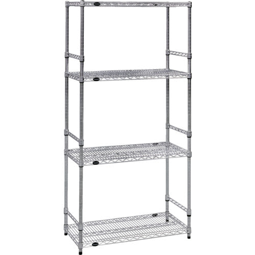 ＴＲＵＳＣＯ　ステンレス製メッシュラック　Ｗ１２０５ＸＤ４５７ＸＨ１８３８　４段　　サイドバー付