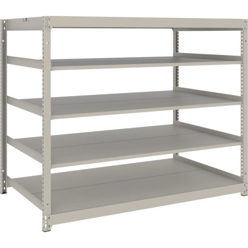 ＴＲＵＳＣＯ　スチールラック　薄板ラック（棚板分割タイプ、耐荷重１００Ｋｇ）１８００×５９５×Ｈ１２００　５段単体　　ネオグレー