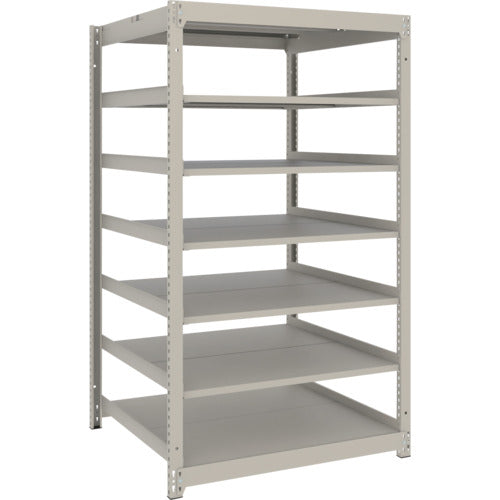 ＴＲＵＳＣＯ　スチールラック　薄板ラック（棚板分割タイプ、耐荷重１００Ｋｇ）９００×８７５×Ｈ１５００　７段単体　　ネオグレー