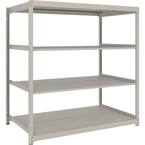 ＴＲＵＳＣＯ　スチールラック　薄板ラック（棚板分割タイプ、耐荷重１００Ｋｇ）１５００×５９５×Ｈ１５００　４段単体　　ネオグレー