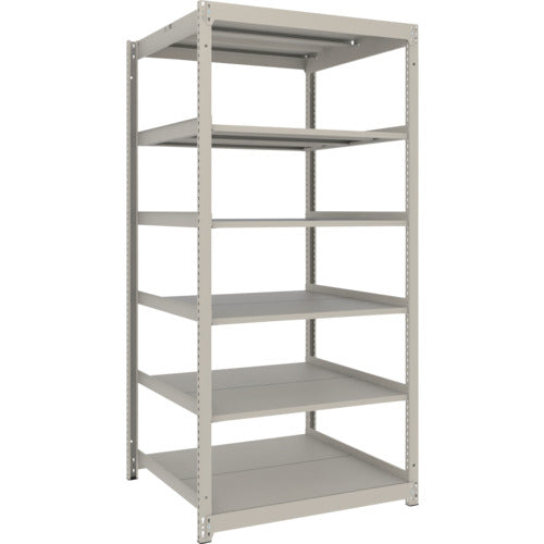 ＴＲＵＳＣＯ　スチールラック　薄板ラック（棚板分割タイプ、耐荷重１００Ｋｇ）１２００×８７５×Ｈ１８００　６段単体　　ネオグレー