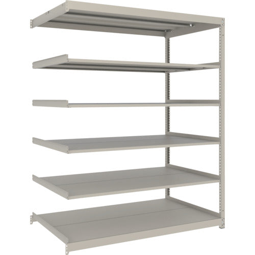 ＴＲＵＳＣＯ　スチールラック　薄板ラック（棚板分割タイプ、耐荷重１００Ｋｇ）１５００×８７５×Ｈ１８００　６段連結　　ネオグレー