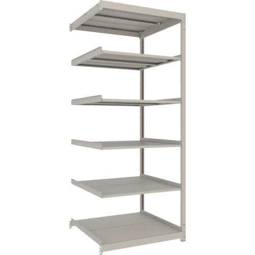 ＴＲＵＳＣＯ　スチールラック　薄板ラック（棚板分割タイプ、耐荷重１００Ｋｇ）１２００×５９５×Ｈ２１００　６段連結　　ネオグレー