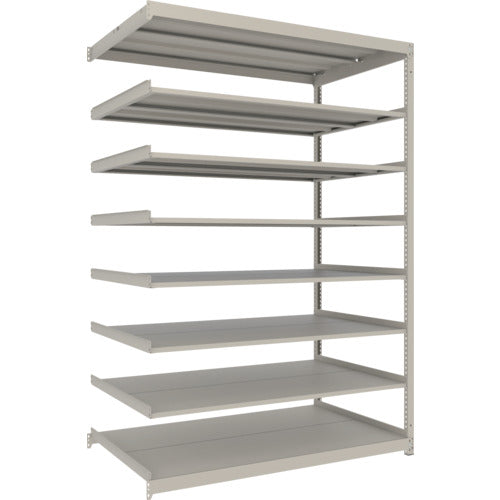 ＴＲＵＳＣＯ　スチールラック　薄板ラック（棚板分割タイプ、耐荷重１００Ｋｇ）１８００×８７５×Ｈ２１００　８段連結　　ネオグレー