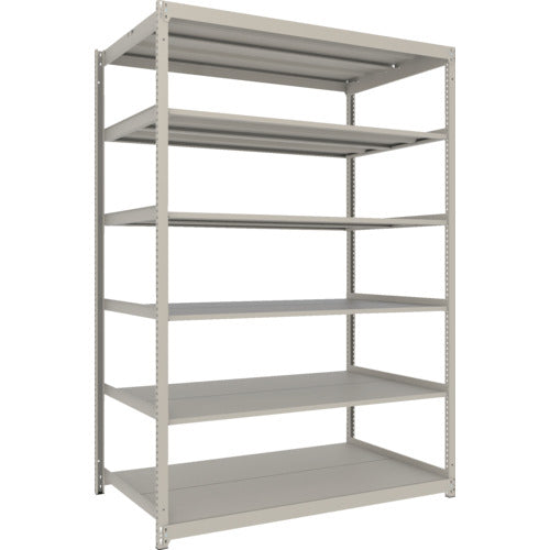 ＴＲＵＳＣＯ　スチールラック　薄板ラック（棚板分割タイプ、耐荷重１００Ｋｇ）１５００×８７５×Ｈ２４００　６段単体　　ネオグレー