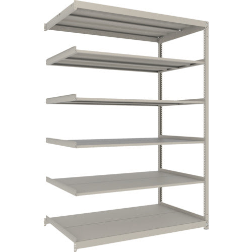 ＴＲＵＳＣＯ　スチールラック　薄板ラック（棚板分割タイプ、耐荷重１００Ｋｇ）１８００×５９５×Ｈ２４００　６段連結　　ネオグレー