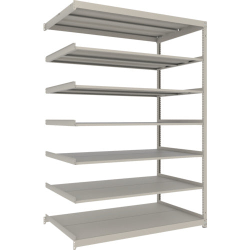 ＴＲＵＳＣＯ　スチールラック　薄板ラック（棚板分割タイプ、耐荷重１００Ｋｇ）１８００×８７５×Ｈ２４００　７段連結　　ネオグレー