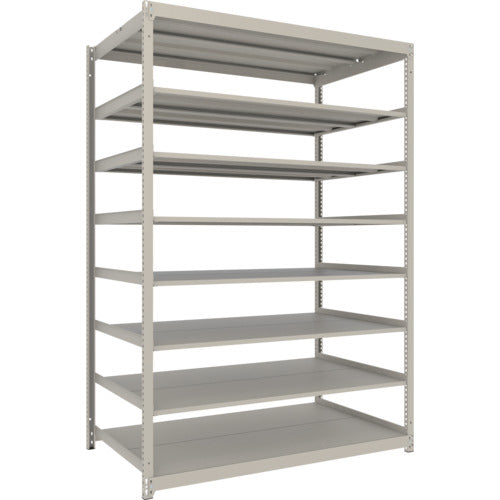 ＴＲＵＳＣＯ　スチールラック　薄板ラック（棚板分割タイプ、耐荷重１００Ｋｇ）１８００×８７５×Ｈ２４００　８段単体　　ネオグレー