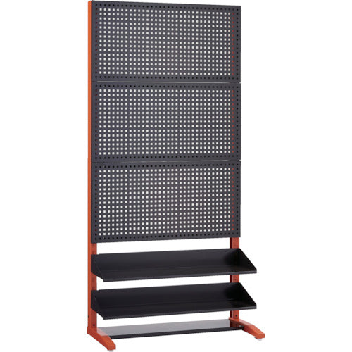 ＴＲＵＳＣＯ　ＵＰＲ型パンチングラック　棚板２段付　黒オレンジ
