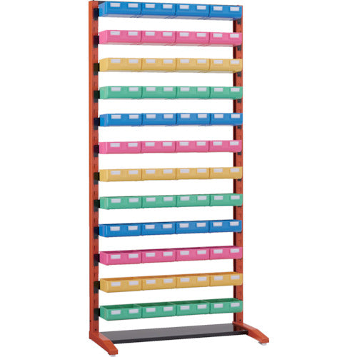 ＴＲＵＳＣＯ　ＵＰＲ型ビンラック　片面　Ｈ１９００　ビン大黒・橙・白・緑各１２個付　黒