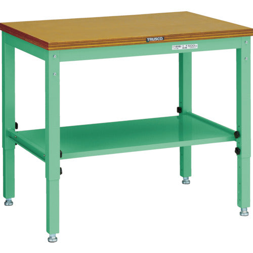 ＴＲＵＳＣＯ　ＵＴＶ型作業台　９００Ｘ６００ＸＨ６００－８１０　ヤンググリーン色