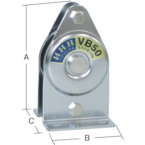 HHH ステンレス固定滑車 たて型 1車 75mm