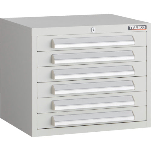 ＴＲＵＳＣＯ　ＷＬＶＲ型キャビネット　５００Ｘ４１２ＸＨ４２０　引出６段　ホワイト色