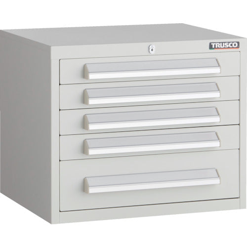 ＴＲＵＳＣＯ　ＷＬＶＲ型キャビネット　５００Ｘ４１２ＸＨ４２０　引出５段　ホワイト色