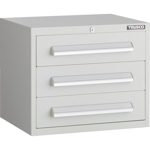 ＴＲＵＳＣＯ　ＷＬＶＲ型キャビネット　５００Ｘ４１２ＸＨ４２０　引出３段　ホワイト色