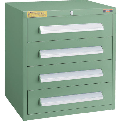 ＴＲＵＳＣＯ　ＷＬＶＲ型キャビネット　５００Ｘ４１２ＸＨ５４０　引出４段　緑