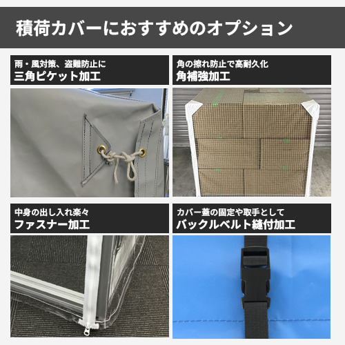 【サイズオーダー】（防水・耐候）箱型積荷用カバー（【耐候】糸入り透明 350H）