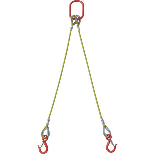 TRUSCO 【2本吊】玉掛ワイヤーロープスリング（アルミロックタイプ